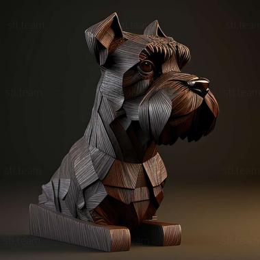 3D model Zwergschnauzer dog (STL)